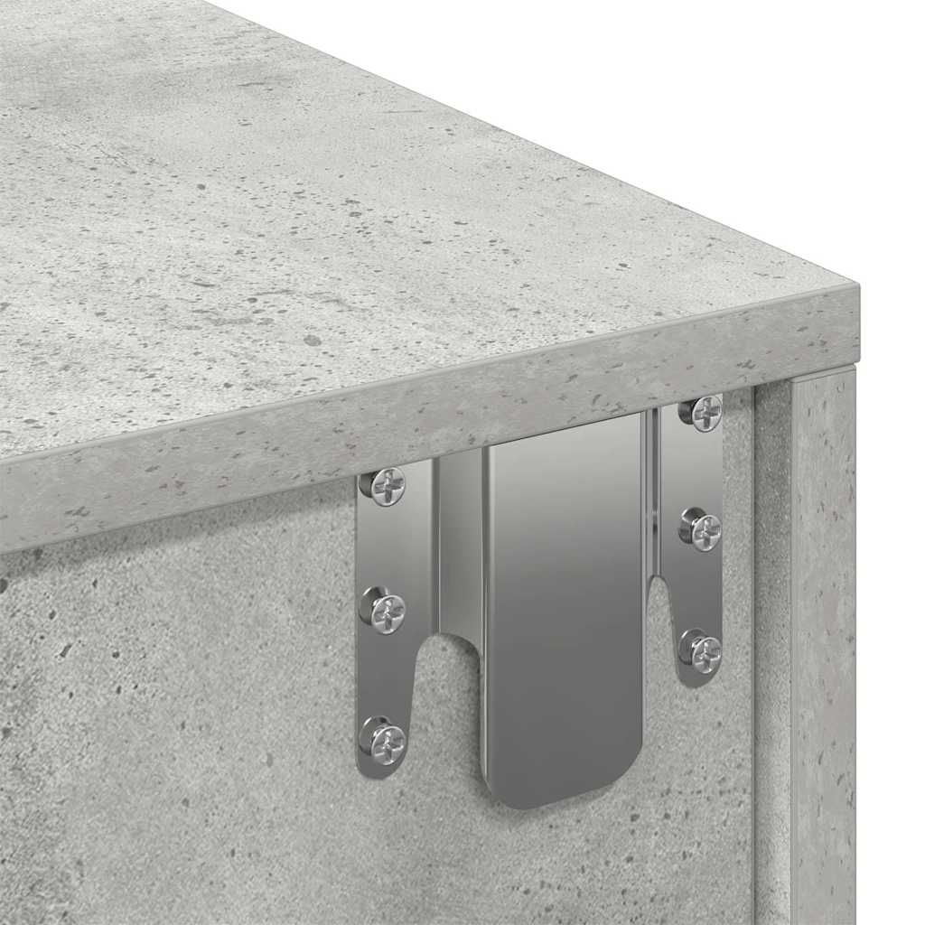 Vegghylle Betonggrå med skuffer 100x36x19 cm