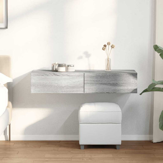 Vegghylle Sonoma Grå med skuffer 100x36x19 cm