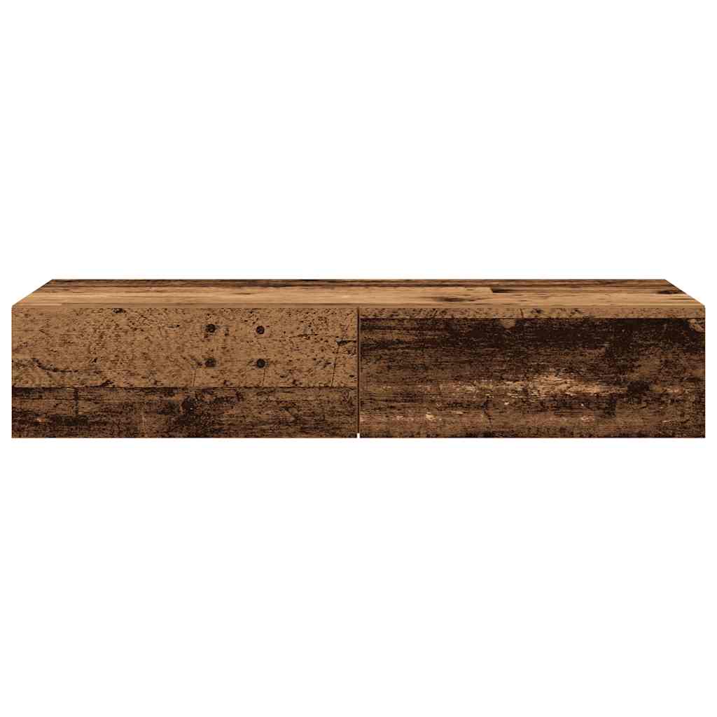 Vegghylle Gammelt Tre med skuffer 100x36x19 cm