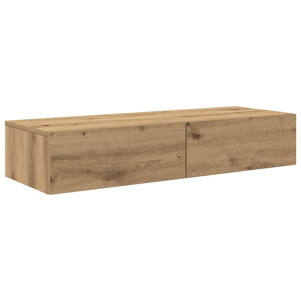 Vegghylle Artisan Eik med skuffer 100x36x19 cm
