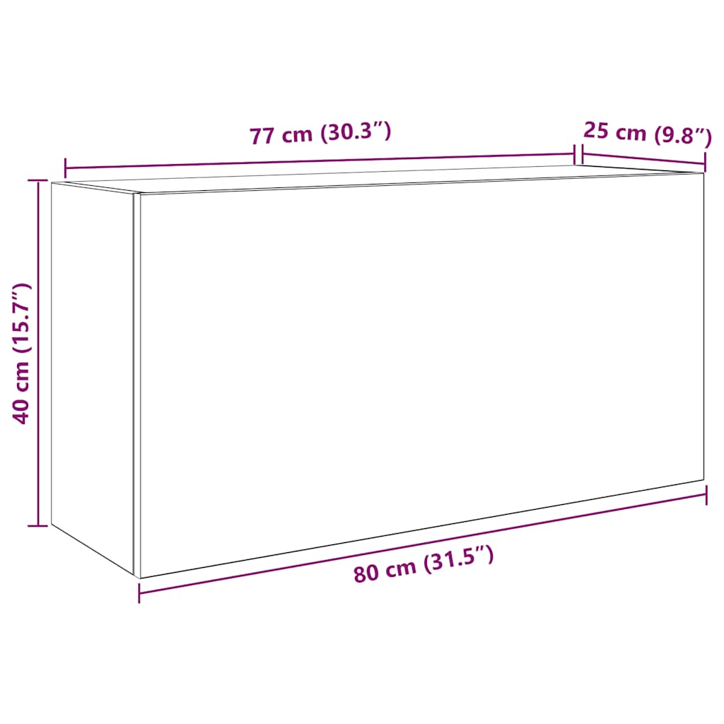 Baderomsskap Hvit 80x25x40 cm