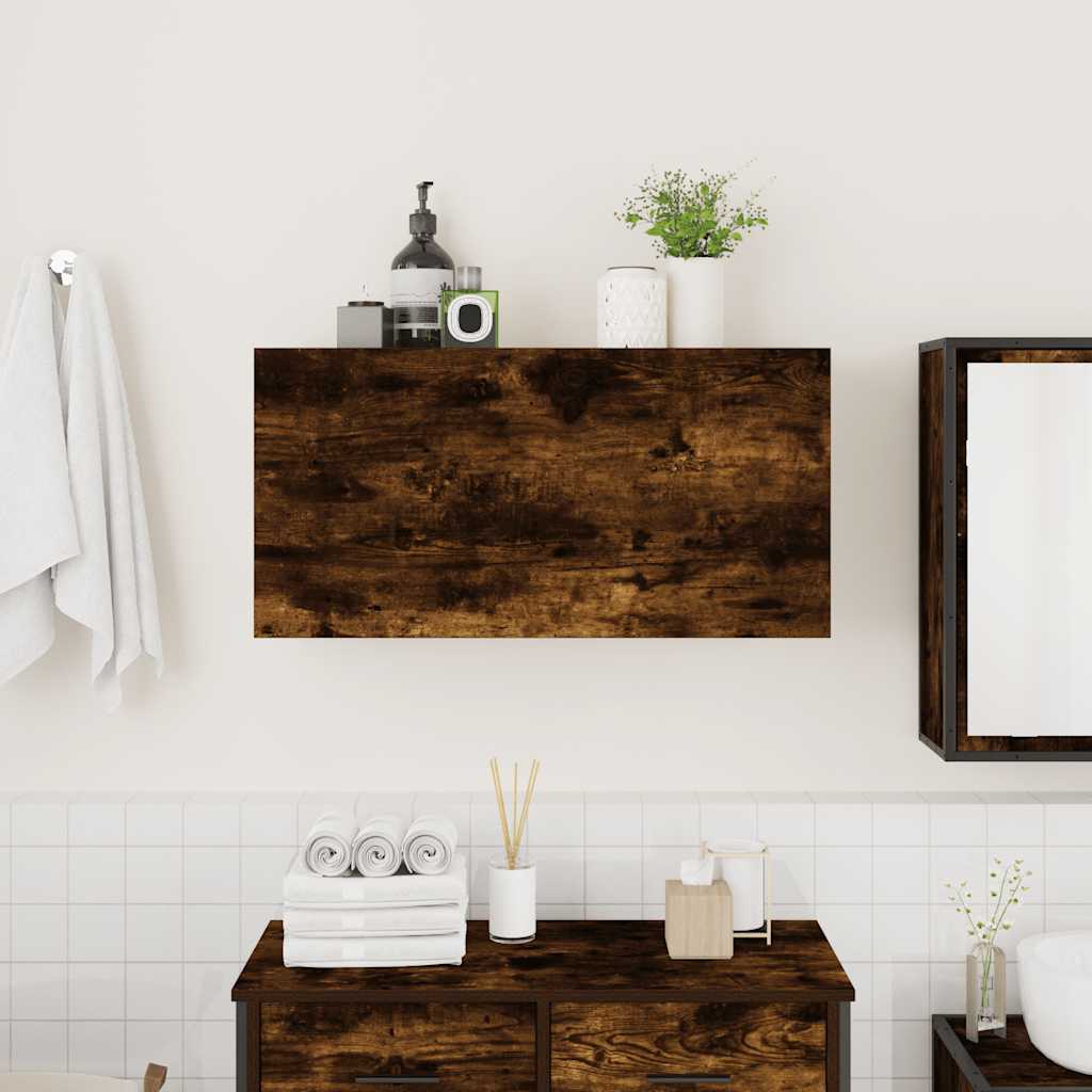 Baderomsskap Røkt Eik 80x25x40 cm