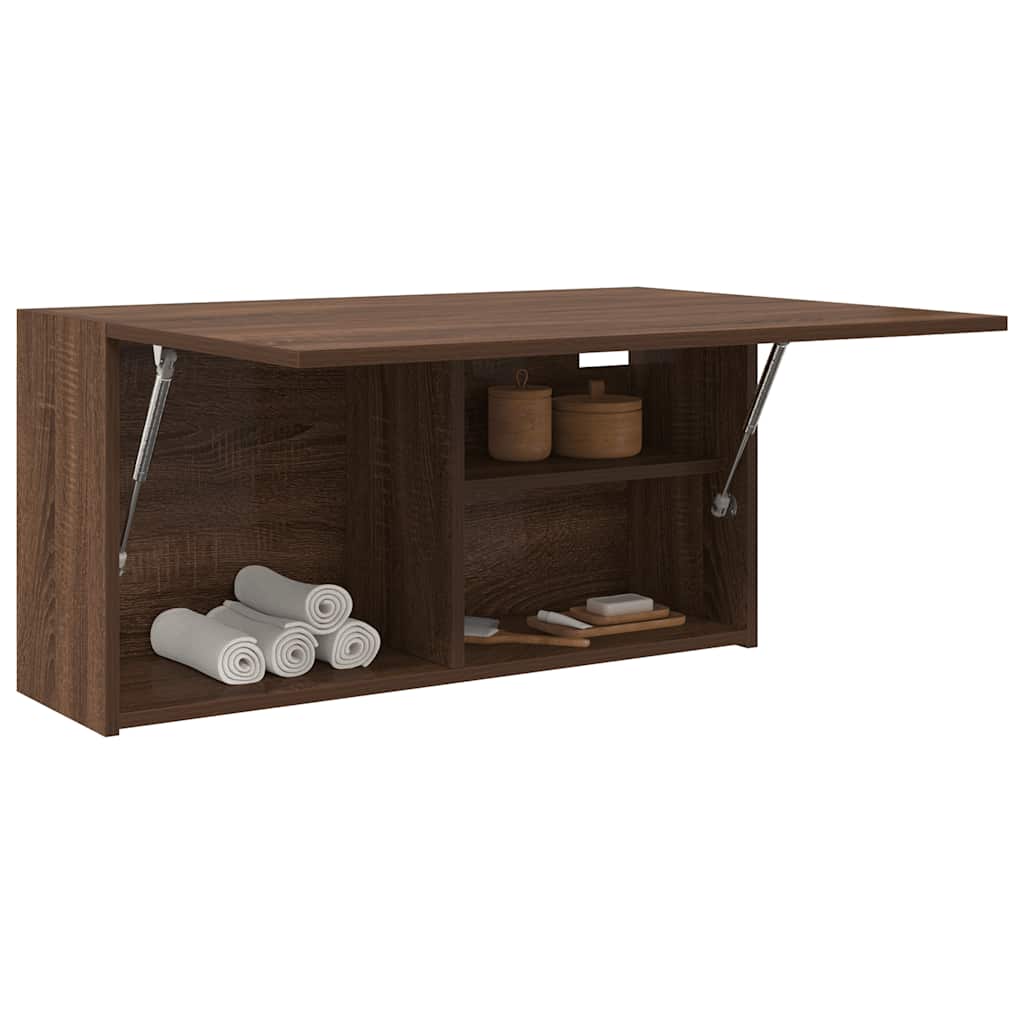 Baderomsskap Brun Eik 80x25x40 cm