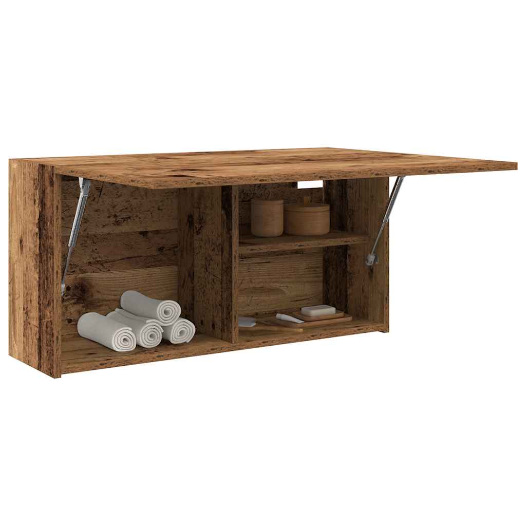 Baderomsskap Gammelt Tre 80x25x40 cm