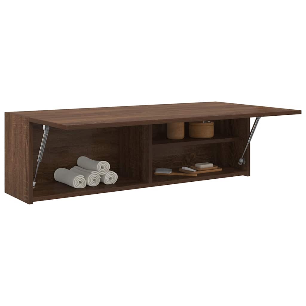 Baderomsskap Brun Eik 100x25x30 cm