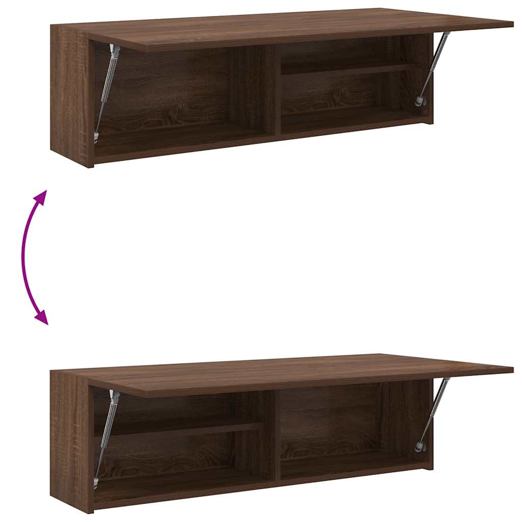 Baderomsskap Brun Eik 100x25x30 cm