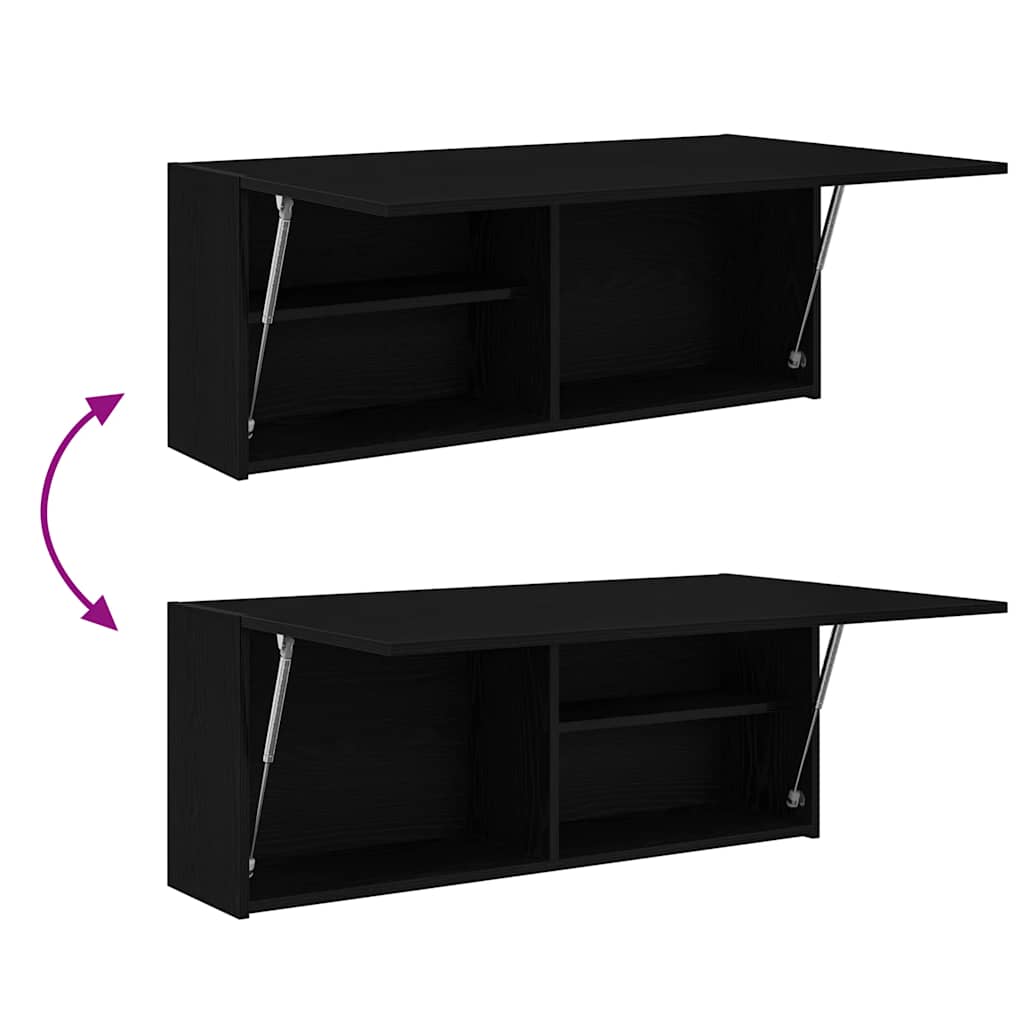 Baderomsskap Svart 100x25x40 cm