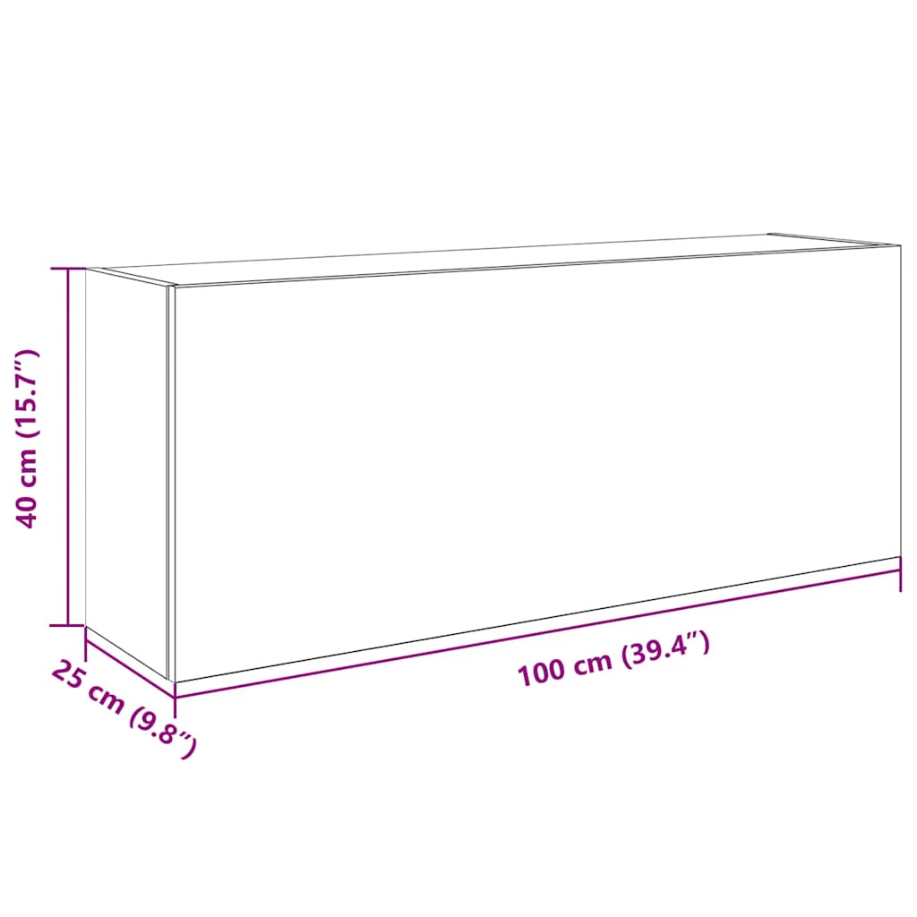 Baderomsskap Brun Eik 100x25x40 cm