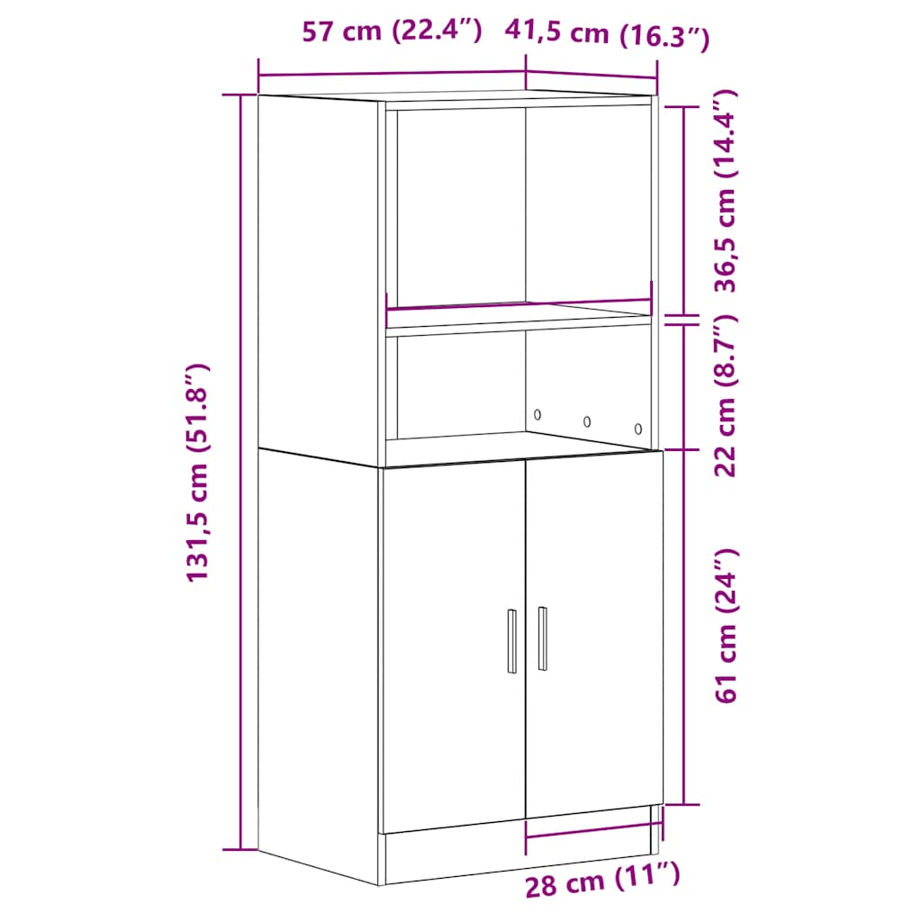 Skap Gammelt Tre 57x41,5x131,5 cm