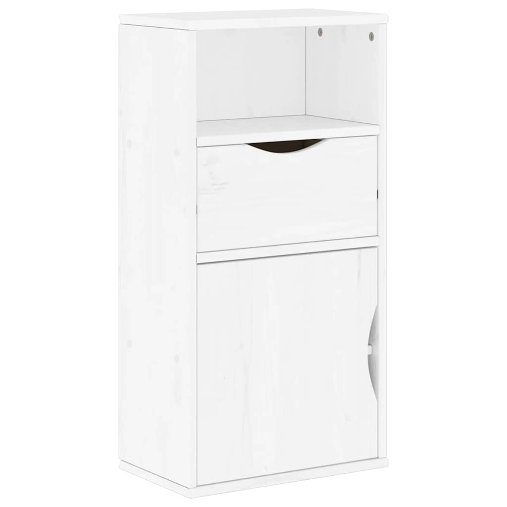 Skap hvit med skuff ODDA 40x24x79 cm heltre furu