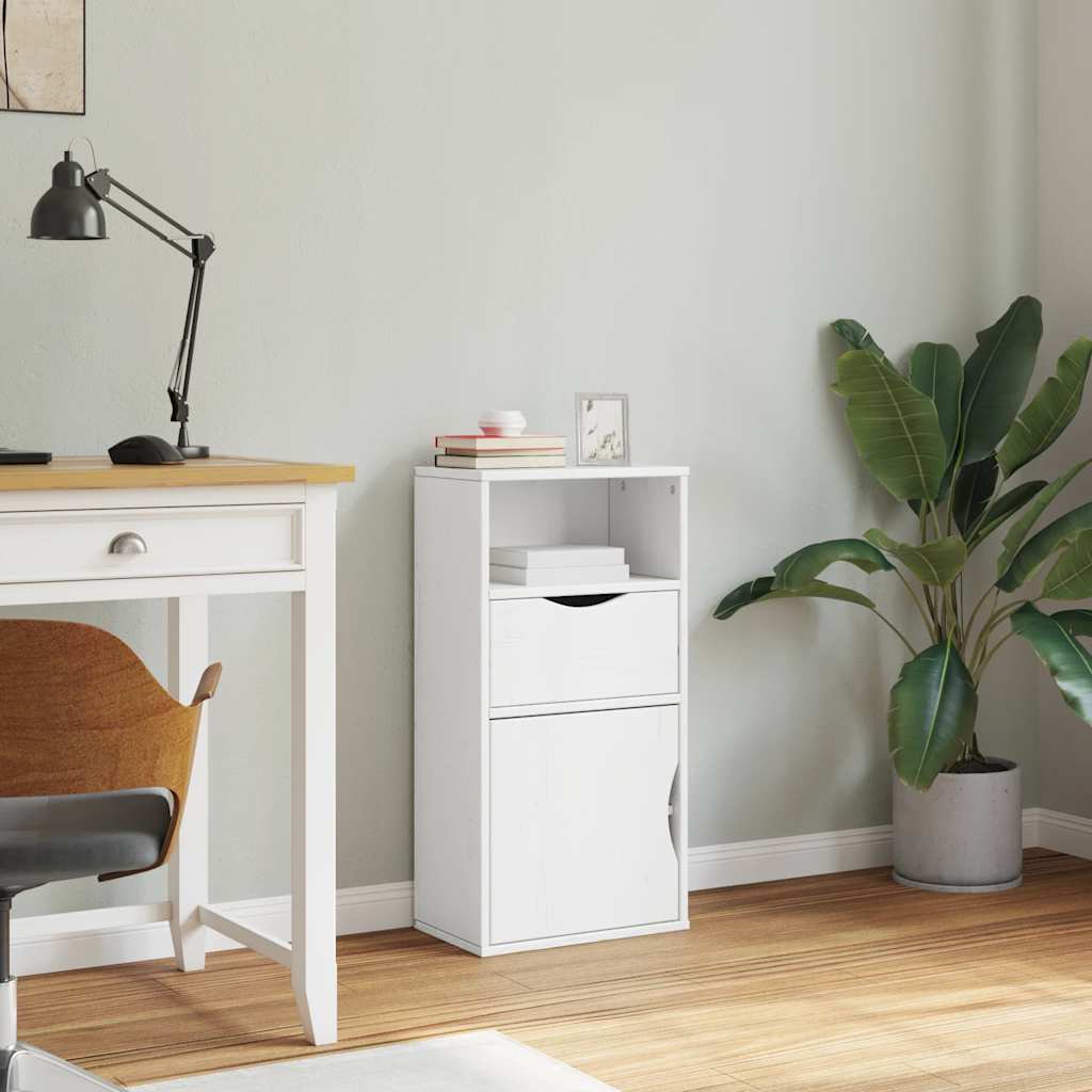 Skap hvit med skuff ODDA 40x24x79 cm heltre furu