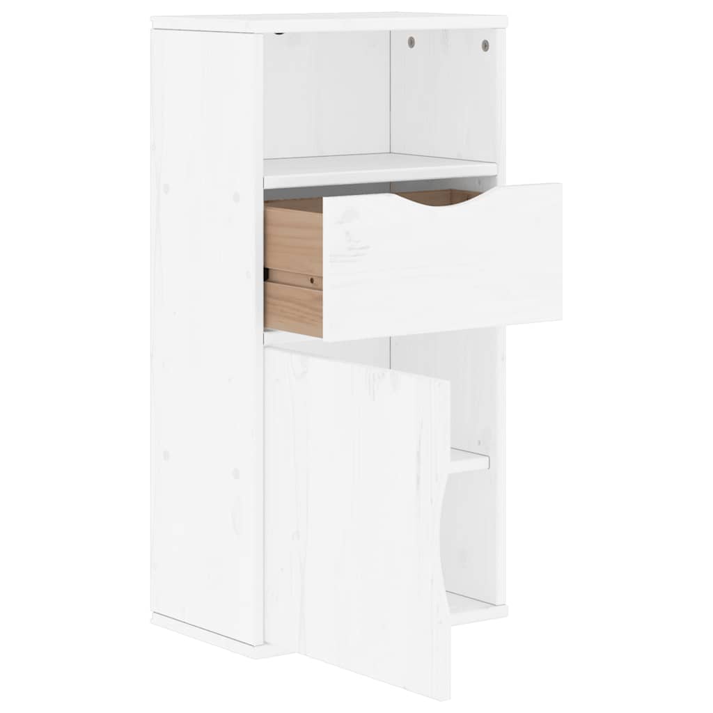Skap hvit med skuff ODDA 40x24x79 cm heltre furu