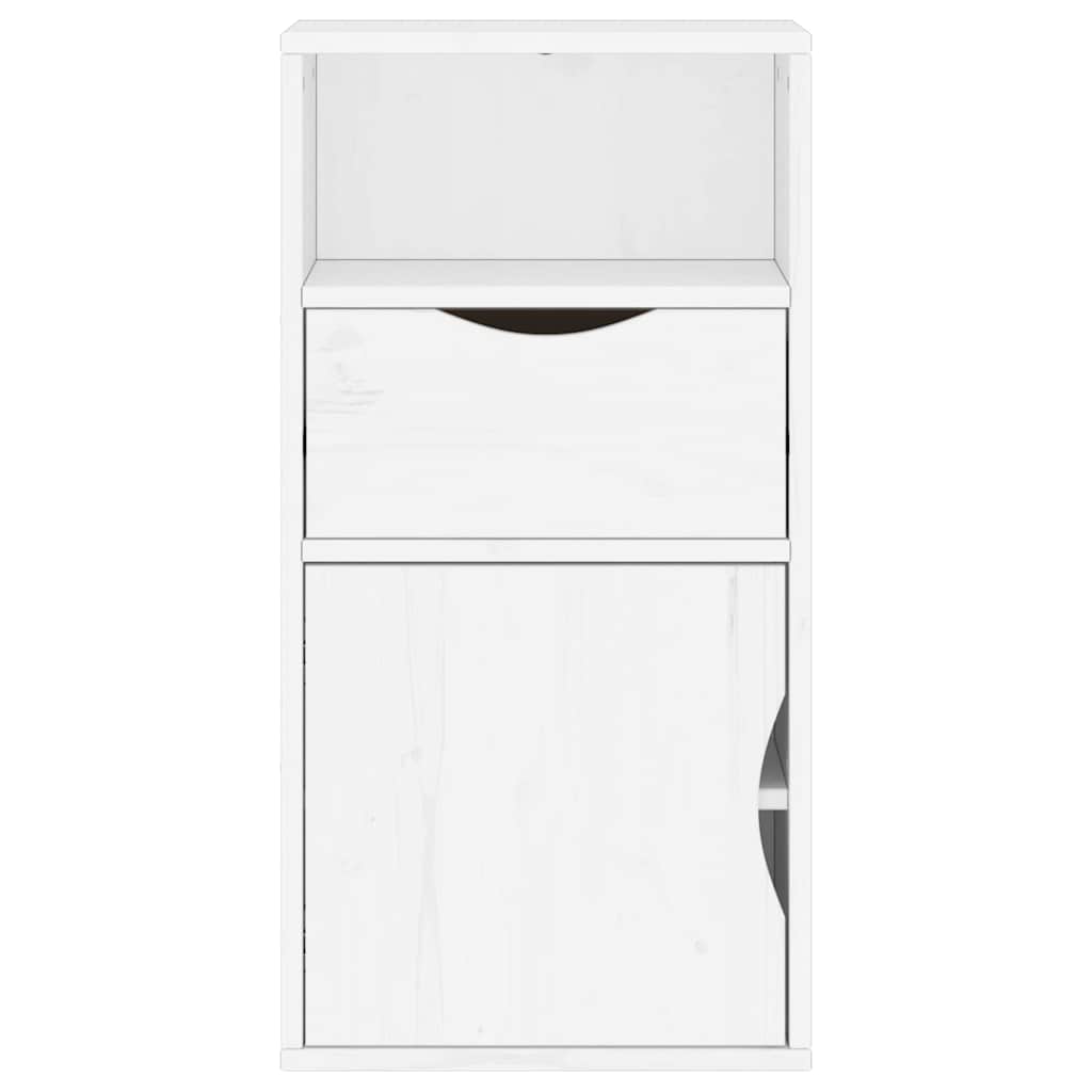 Skap hvit med skuff ODDA 40x24x79 cm heltre furu