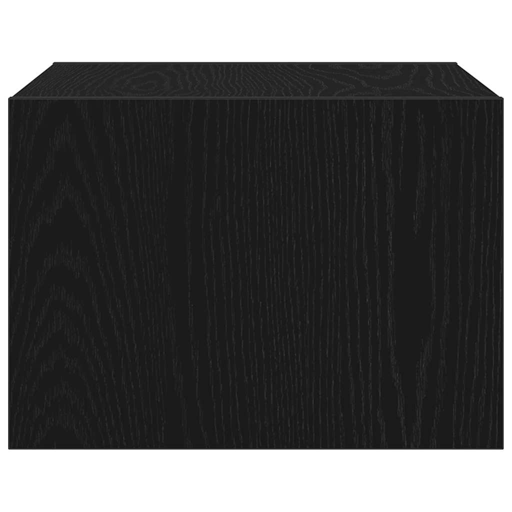 Nattbord Sengbord Svart Eik med LED-lys