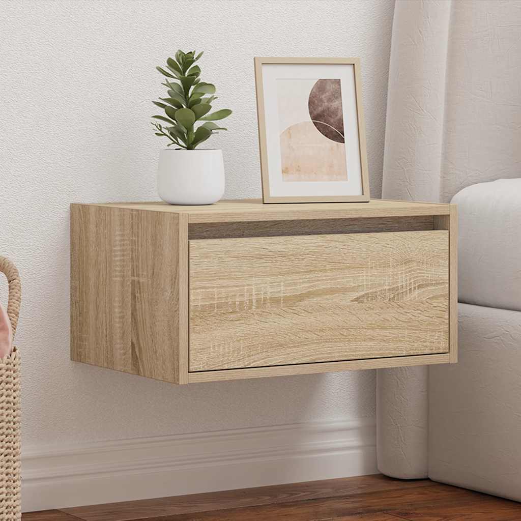 Nattbord Sengbord Sonoma Eik med LED-lys