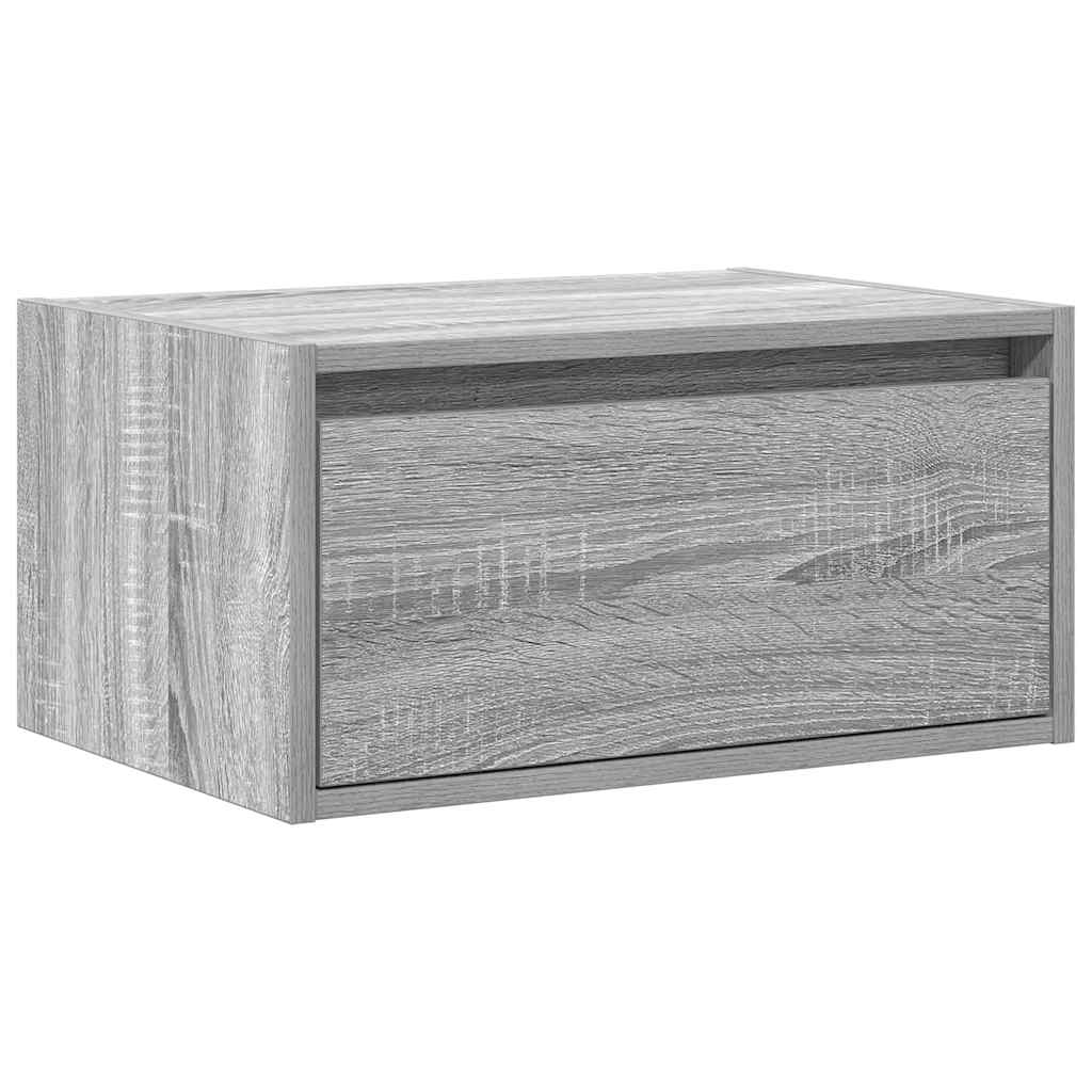 Nattbord Sengbord Sonoma Grå med LED-lys