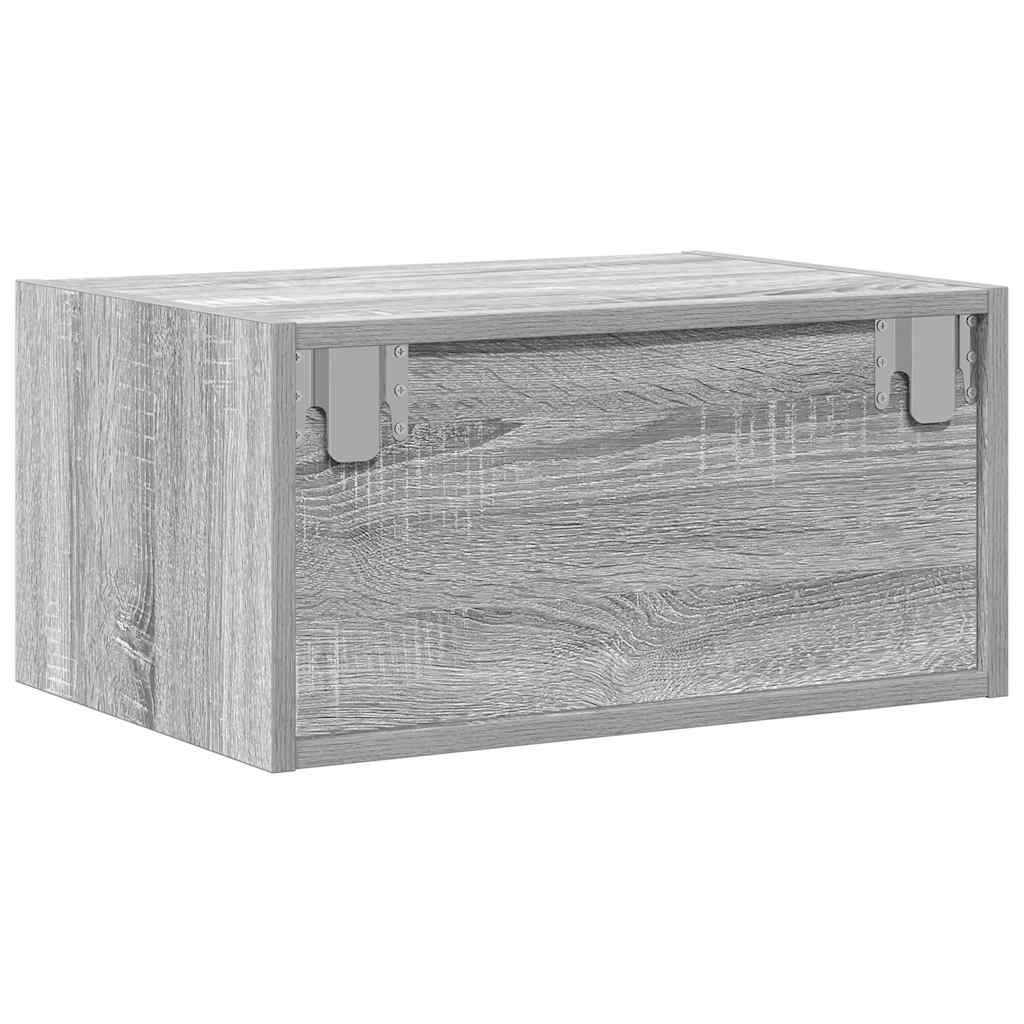 Nattbord Sengbord Sonoma Grå med LED-lys