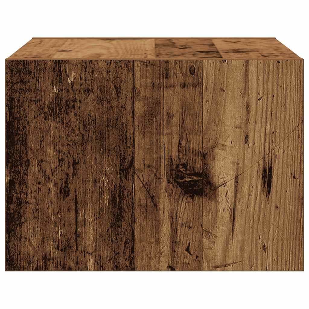 Nattbord Sengbord Gammelt Tre med LED-lys