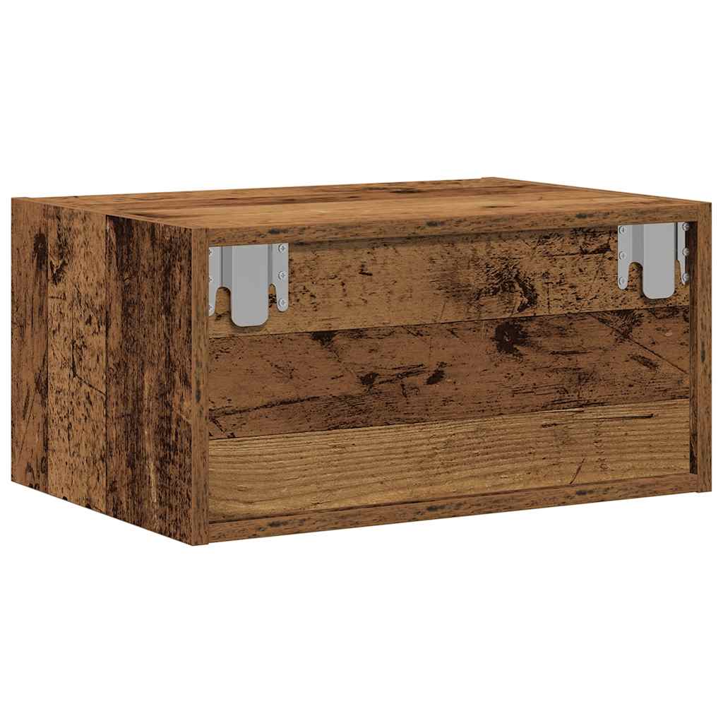 Nattbord Sengbord Gammelt Tre med LED-lys