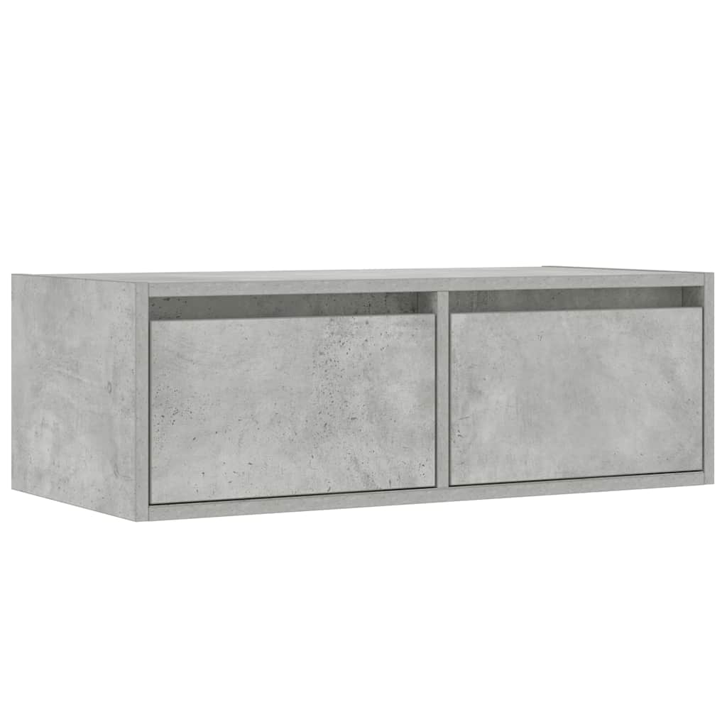 TV-Møbel Betonggrå Tv-benk med LED-lys 75x35,5x25 cm