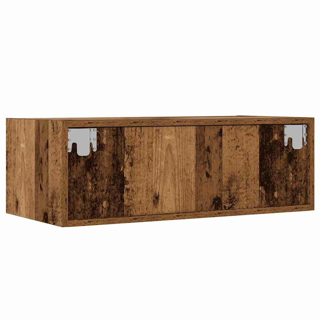 TV-Møbel Gammelt Tre Tv-benk med LED-lys 75x35,5x25 cm