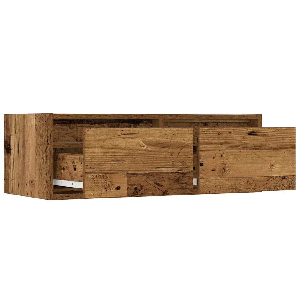 TV-Møbel Gammelt Tre Tv-benk med LED-lys 75x35,5x25 cm