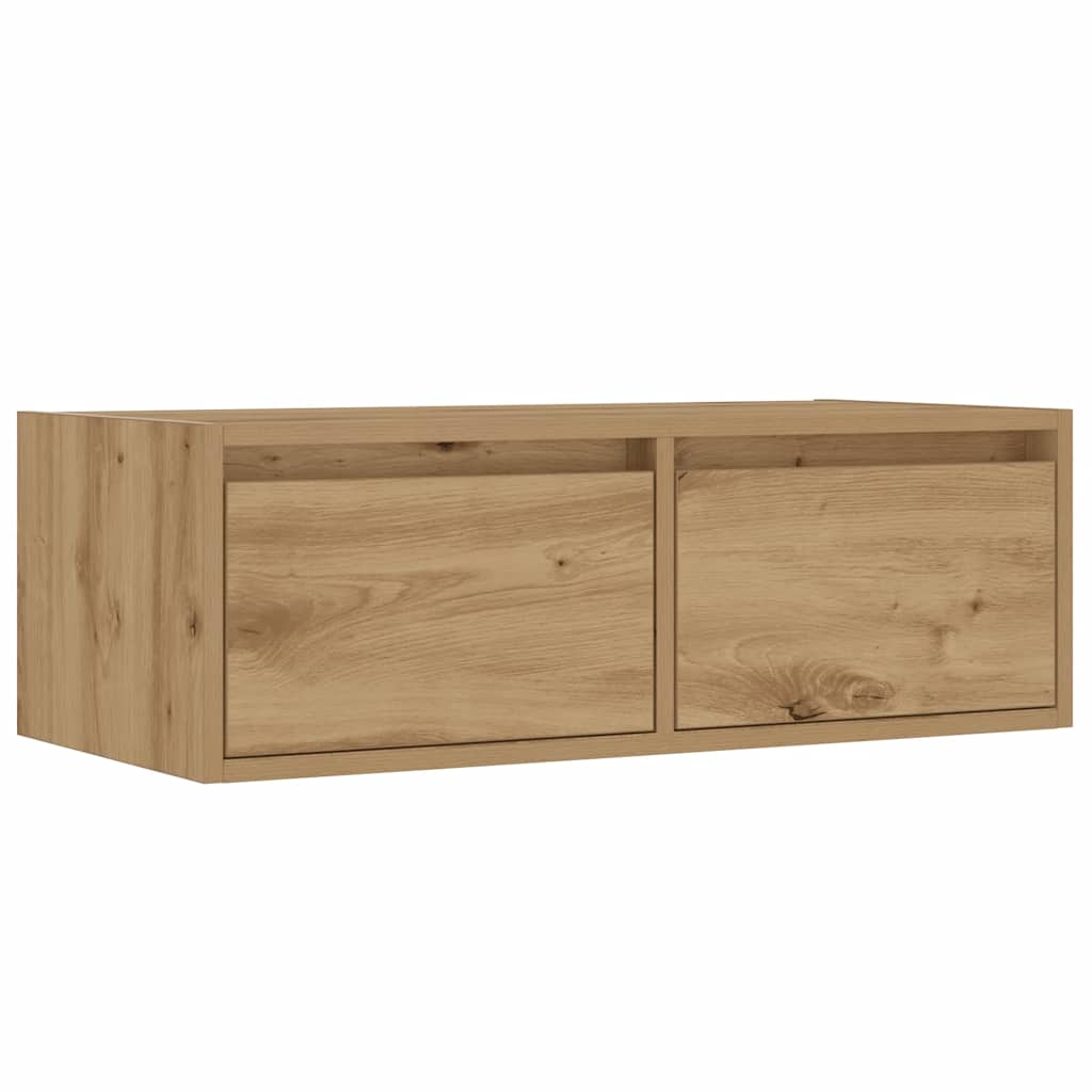 TV-Møbel Artisan Eik TV-benk med LED-lys 75x35,5x25 cm