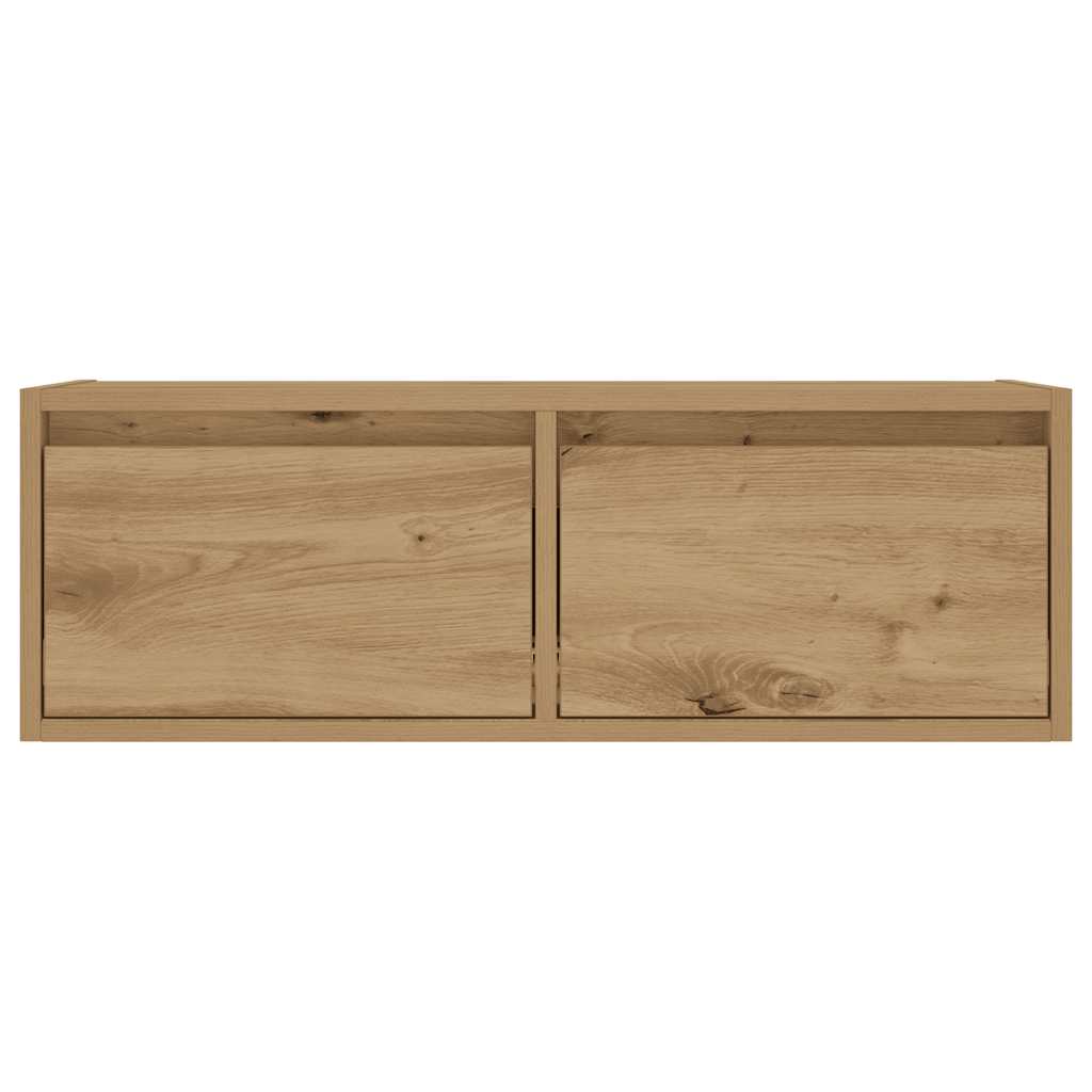 TV-Møbel Artisan Eik TV-benk med LED-lys 75x35,5x25 cm