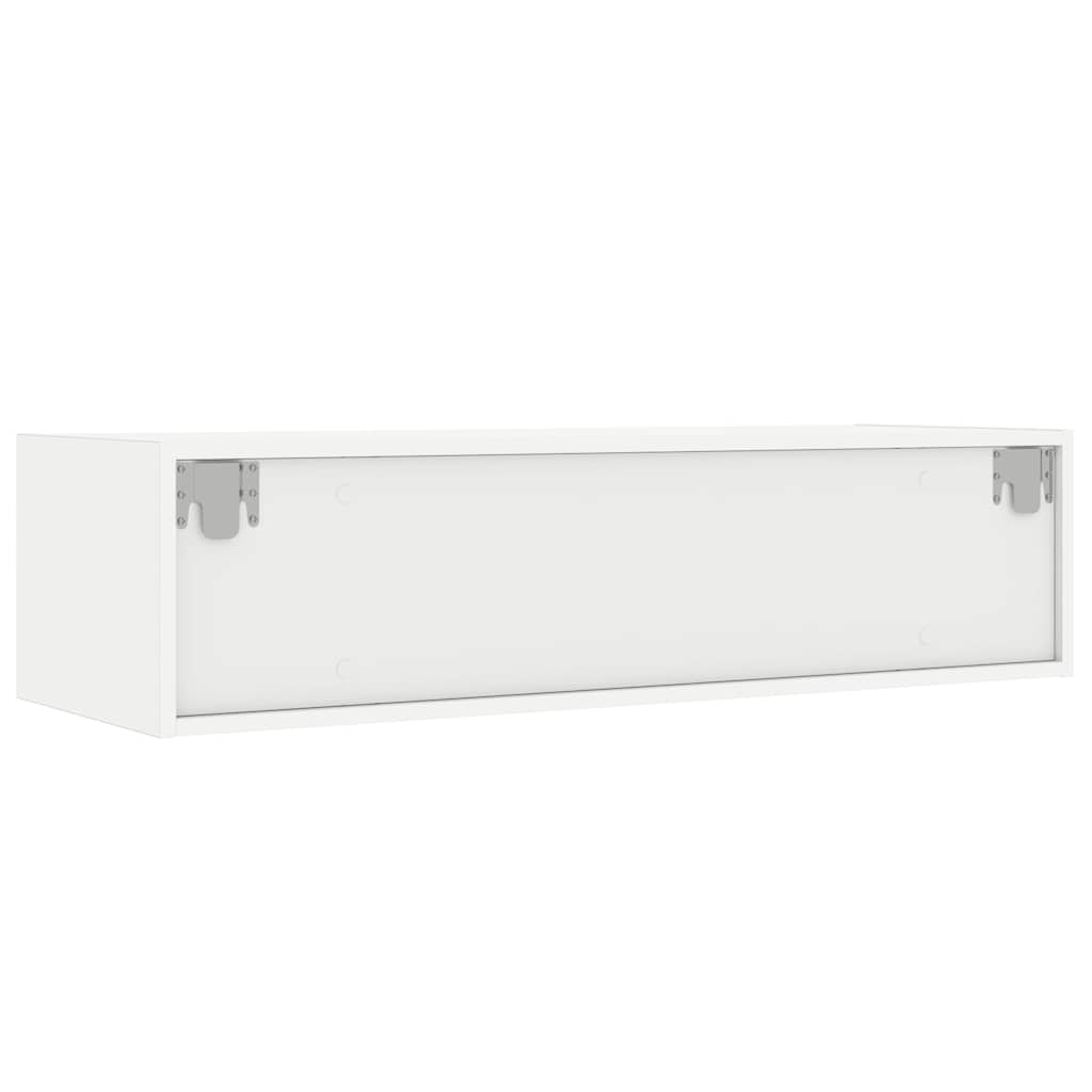 TV-Møbel Hvit TV-benk med LED-lys 100X35,5x25 cm