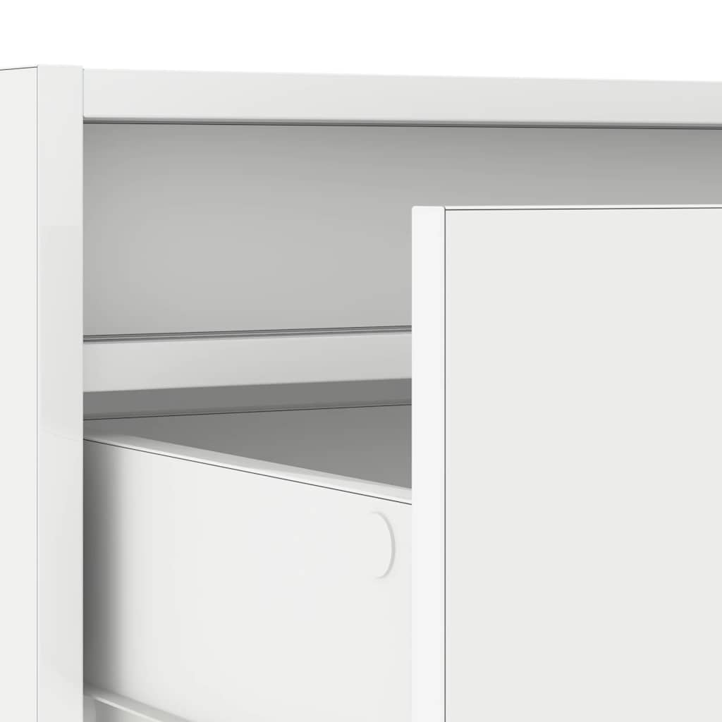 TV-Møbel Hvit TV-benk med LED-lys 100X35,5x25 cm