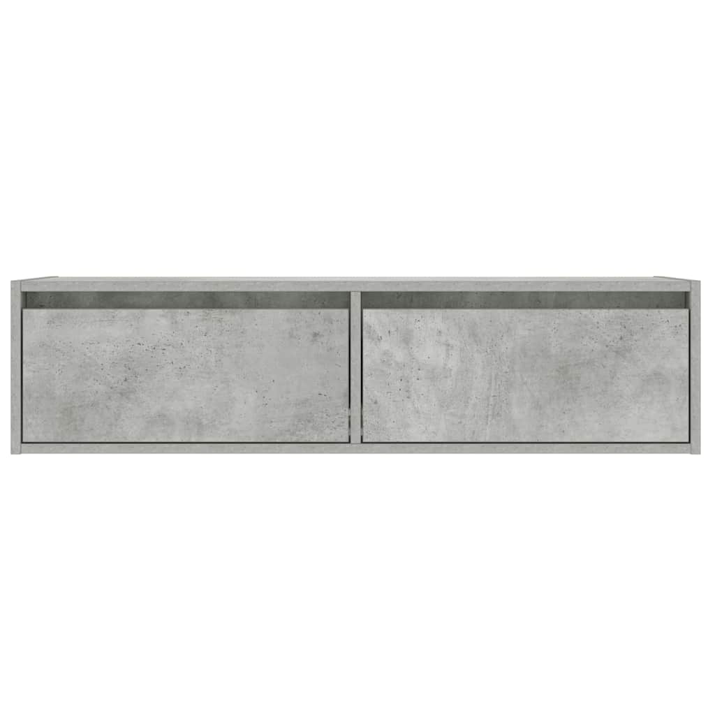 TV-Møbel Betonggrå TV-benk med LED-lys 100X35,5x25 cm