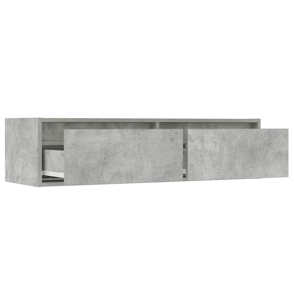 TV-Møbel Betonggrå TV-benk med LED-lys 100X35,5x25 cm