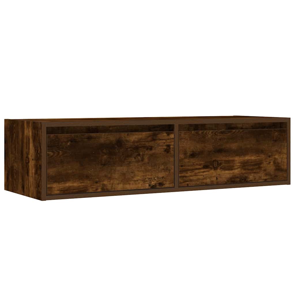 TV-Møbel Røkt EikTV-benk med LED-lys 100X35,5x25 cm