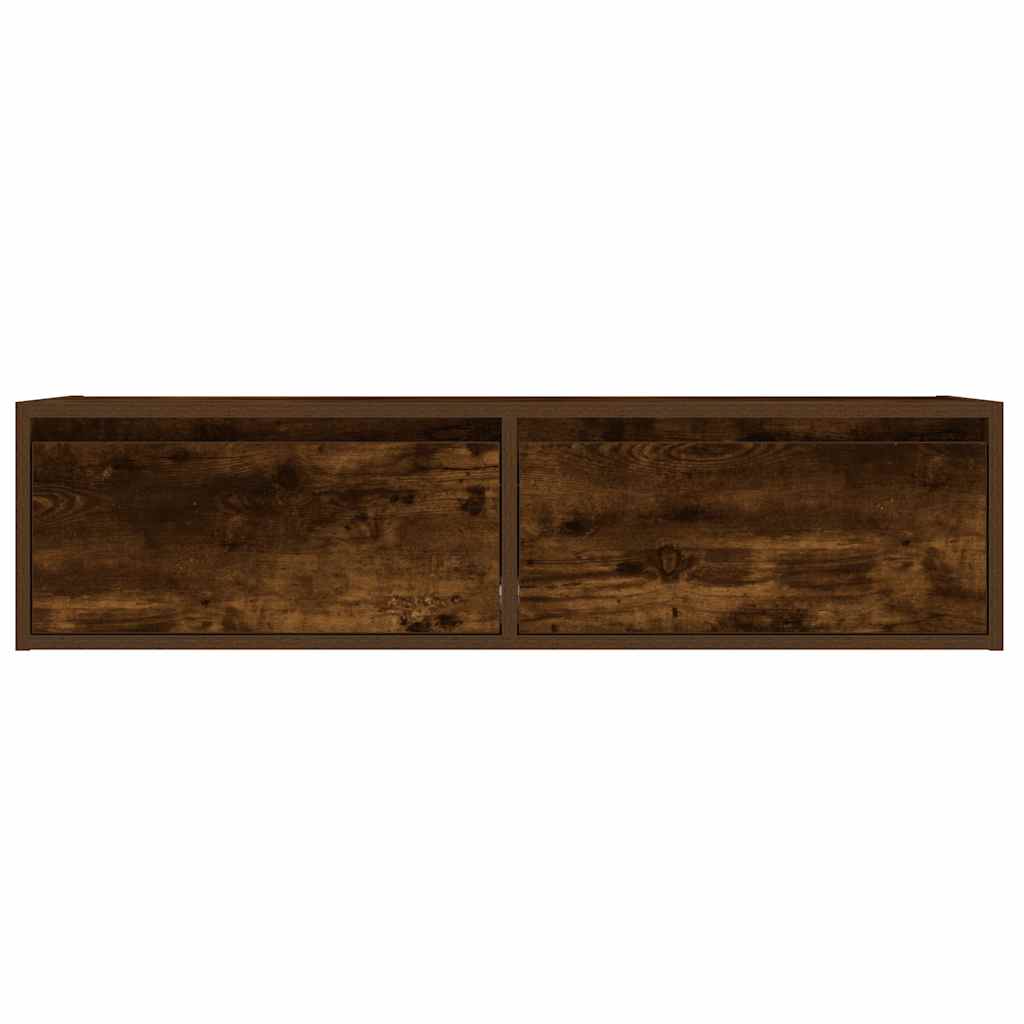 TV-Møbel Røkt EikTV-benk med LED-lys 100X35,5x25 cm