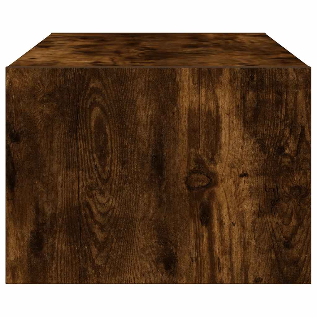 TV-Møbel Røkt EikTV-benk med LED-lys 100X35,5x25 cm