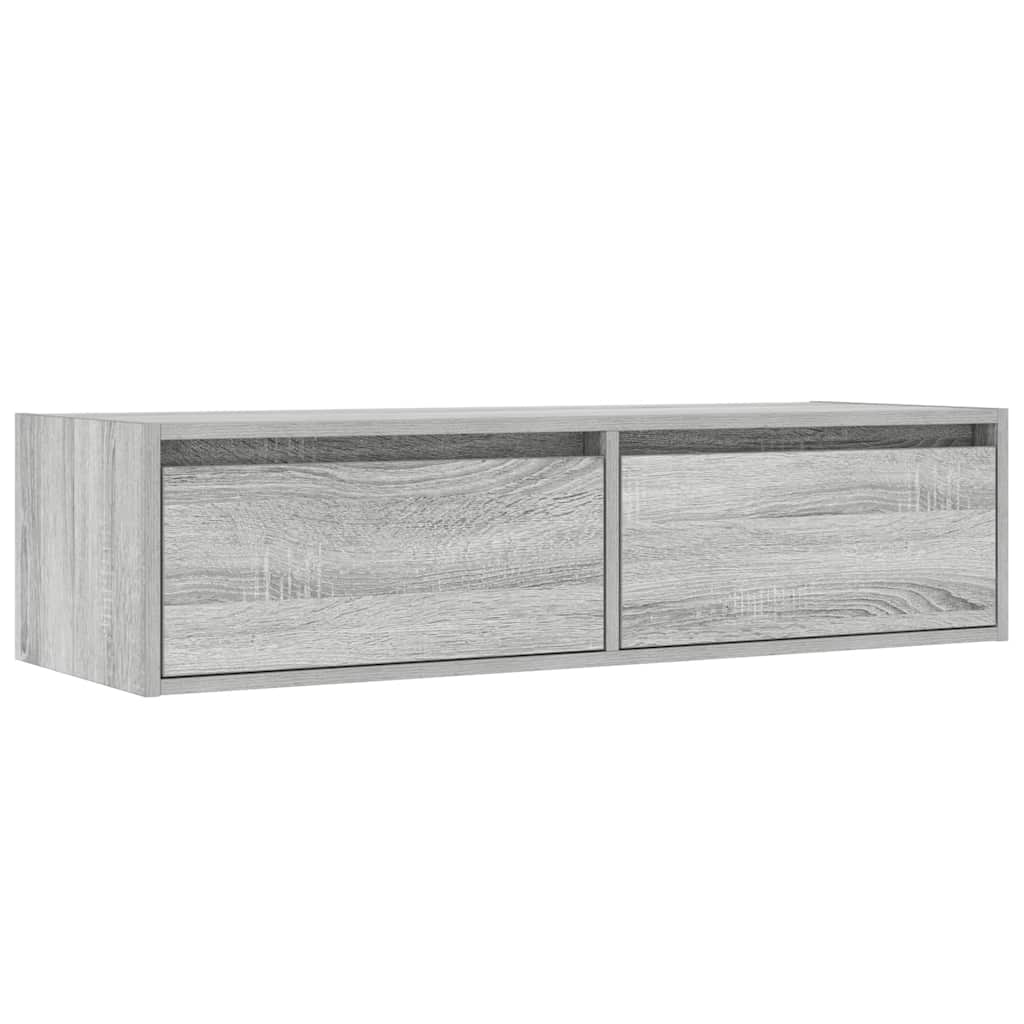 TV-Møbel Sonoma Grå TV-benk med LED-lys 100X35,5x25 cm