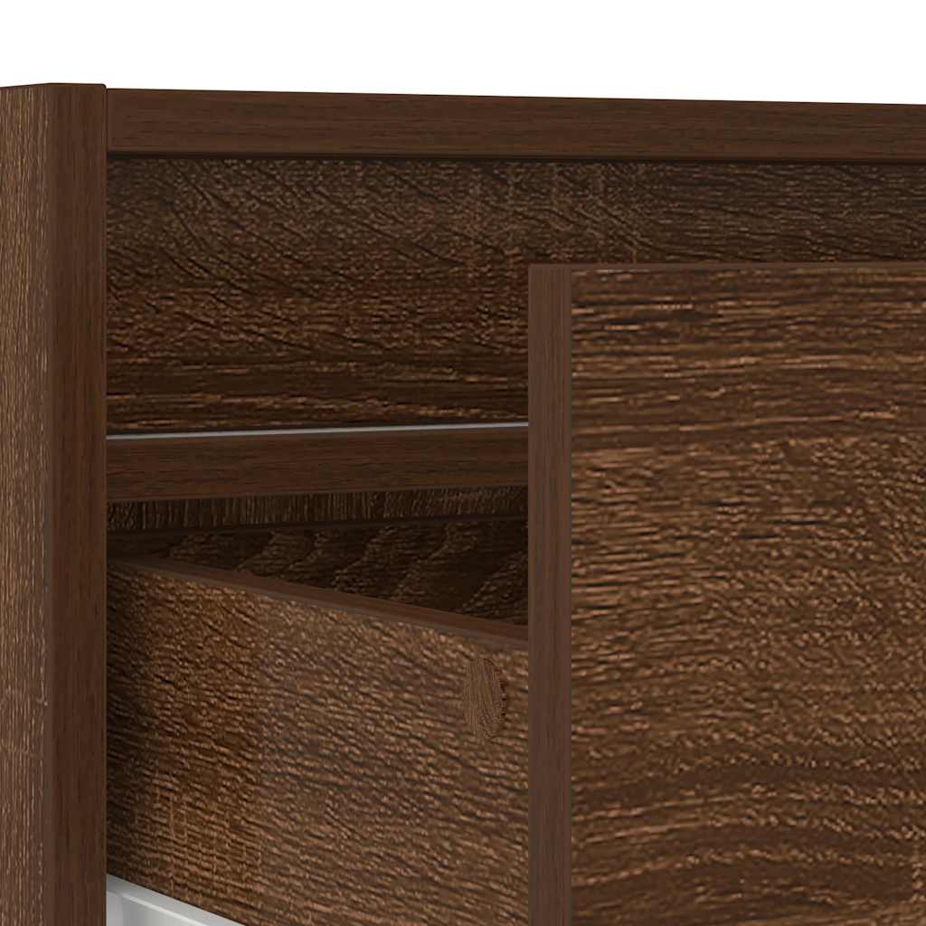 TV-Møbel Brun Eik TV-benk med LED-lys 100X35,5x25 cm