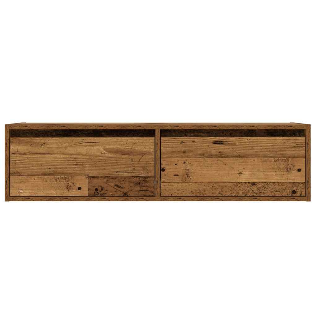 TV-Møbel Gammelt Tre Tv-benk med LED-lys 100X35,5x25 cm