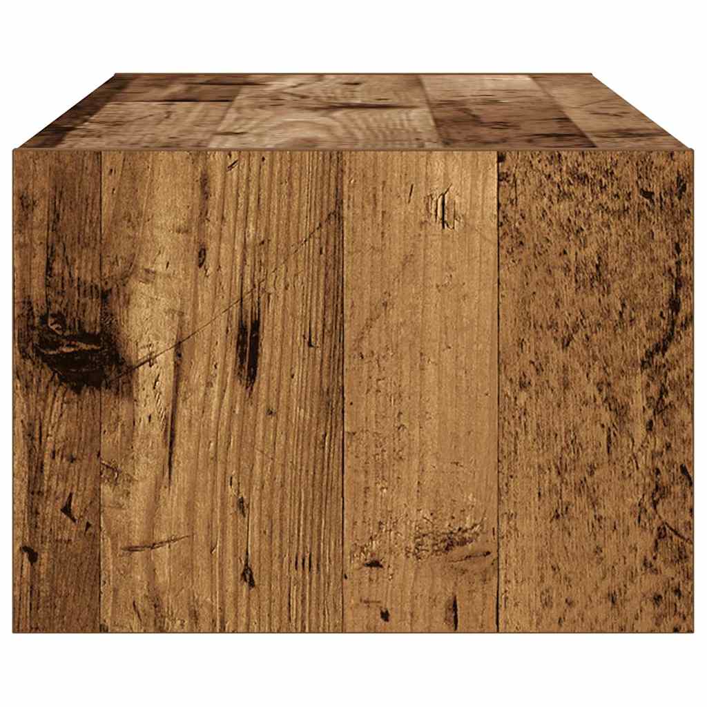 TV-Møbel Gammelt Tre Tv-benk med LED-lys 100X35,5x25 cm