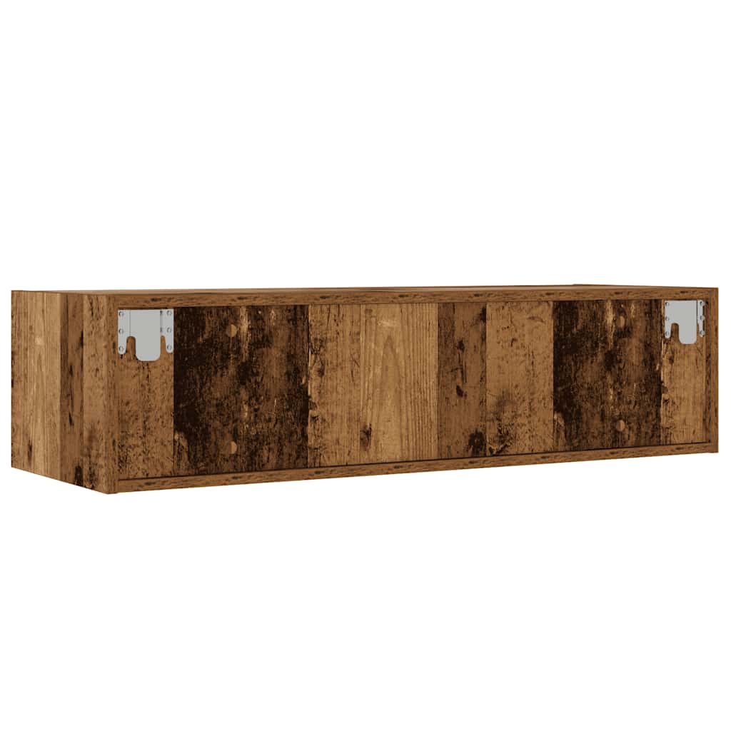 TV-Møbel Gammelt Tre Tv-benk med LED-lys 100X35,5x25 cm