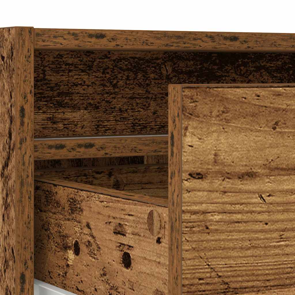 TV-Møbel Gammelt Tre Tv-benk med LED-lys 100X35,5x25 cm
