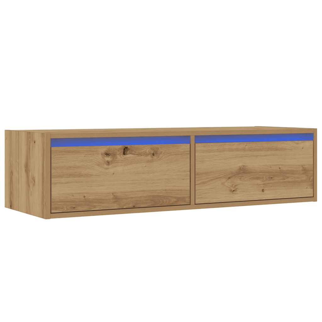 TV-Møbel Artisan Eik Tv-benk med LED-lys 100X35,5x25 cm