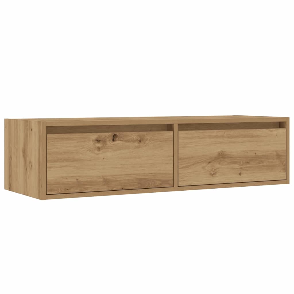 TV-Møbel Artisan Eik Tv-benk med LED-lys 100X35,5x25 cm