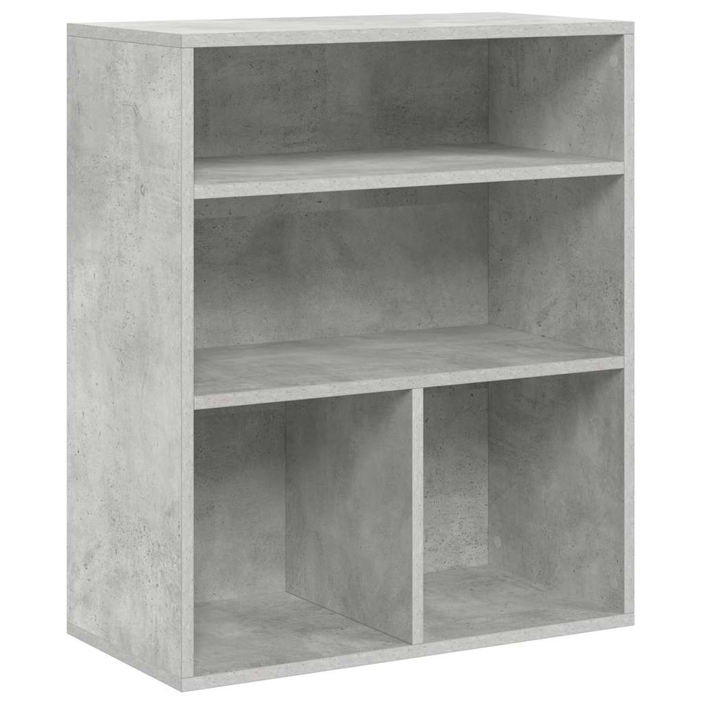 Bokhylle betonggrå 60x30x71,5 cm konstruert tre