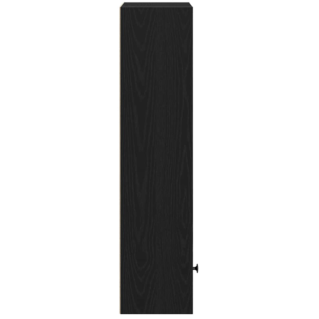 Bokhylle svart eik 31x24x102 cm konstruert tre