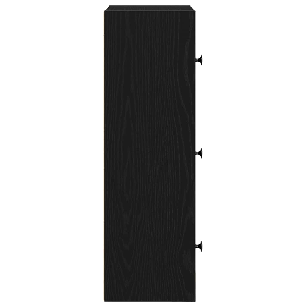 Bokhylle Svart Eik 40x24x77 cm