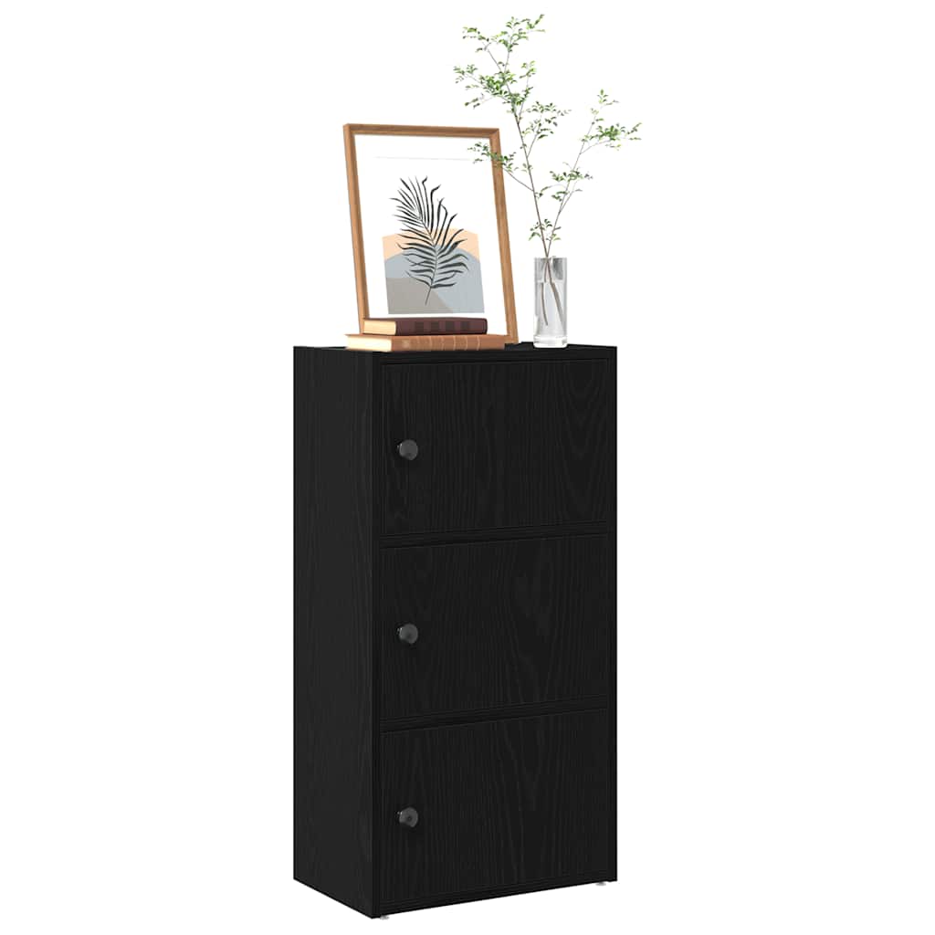 Bokhylle Svart Eik 40x24x77 cm