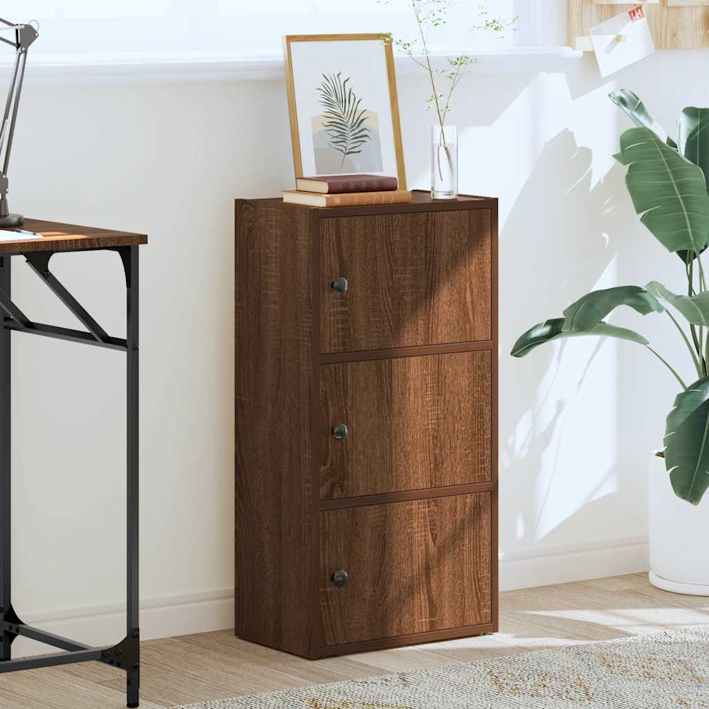 Bokhylle brun eik 40x24x77 cm konstruert tre