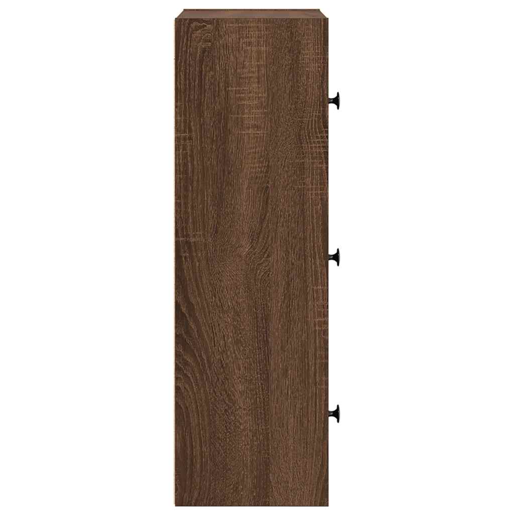 Bokhylle brun eik 40x24x77 cm konstruert tre