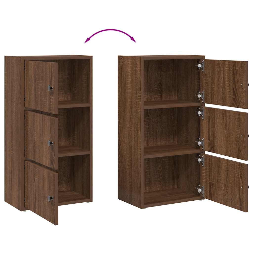 Bokhylle brun eik 40x24x77 cm konstruert tre